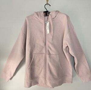 NWT Calvin Klein Light Pink Cozy Zip-Up Altheisure Hoodie